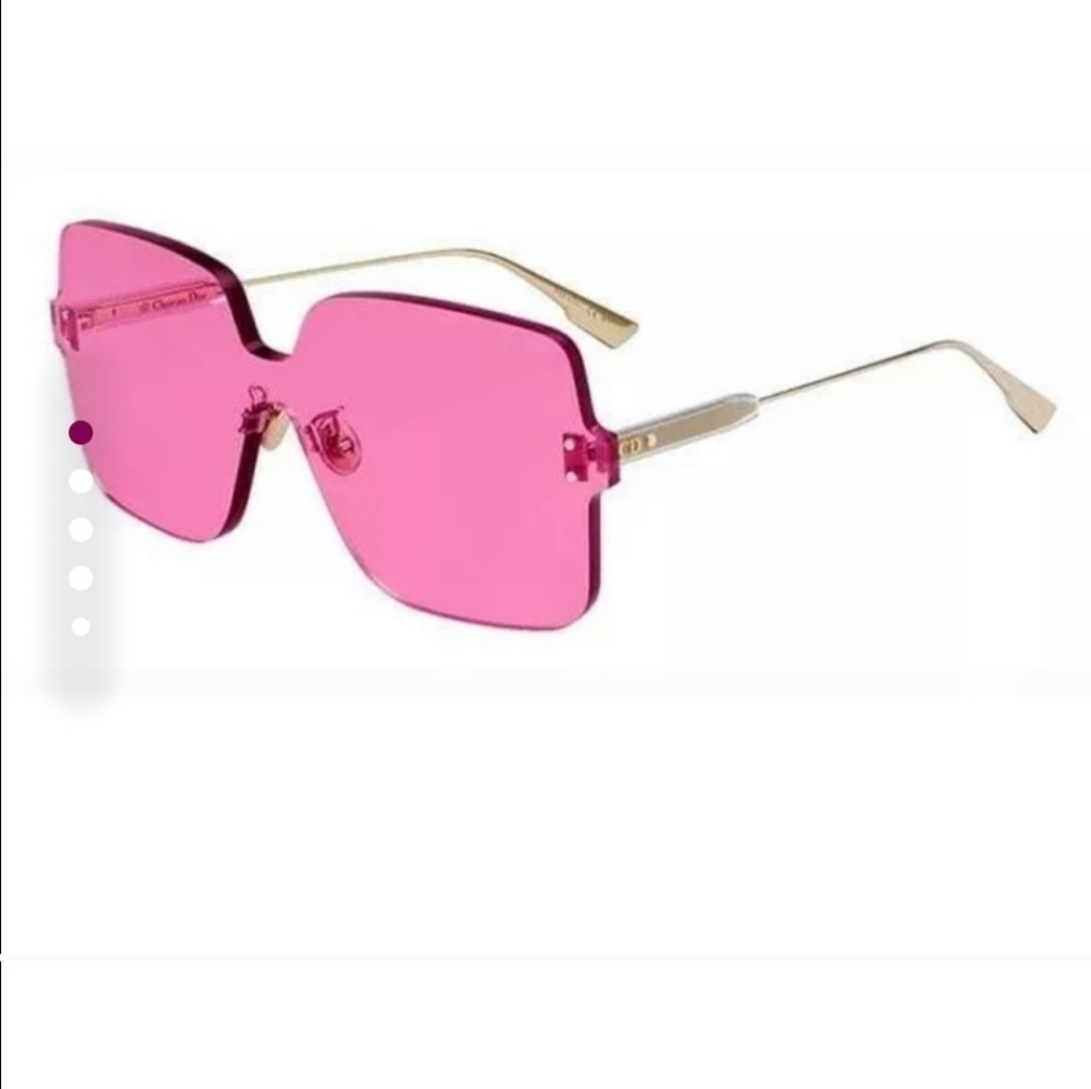 Dior Pink and Gold Rimless Sunglasses